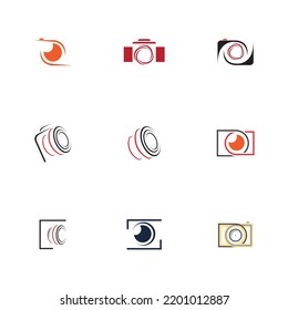 set of camera photography logo icon vector design template