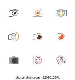 set of camera photography logo icon vector design template