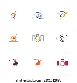 set of camera photography logo icon vector design template