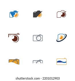 set of camera photography logo icon vector design template