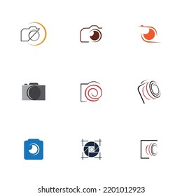 set of camera photography logo icon vector design template