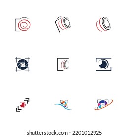 set of camera photography logo icon vector design template