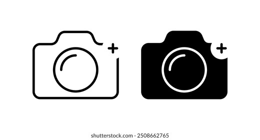 Set of camera plus icons. for mobile concept and web design. vector illustration on white background