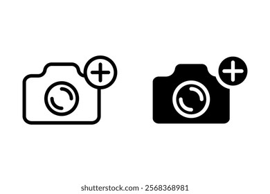 Set of camera plus icons. for mobile concept and web design. vector illustration on white background