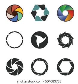 Set of camera shutter icons Vector illustration