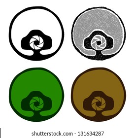 Set of camera symbols. (no gradient, no transparent objects). Vector illustration
