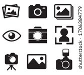 Set of cameras and photo, vector icons
