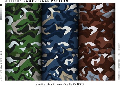 Conjunto de imágenes vectoriales de fondo de camuflaje textil