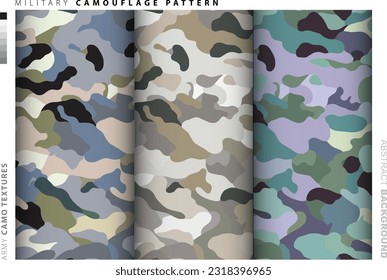 Set of Camouflage background textile uniform vector image