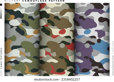 Set of Camouflage background textile uniform vector image