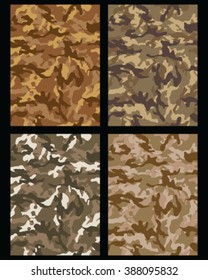 Set of  camouflage pattern. Fashionable  camouflage pattern, vector illustration