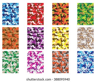 Set of  camouflage pattern. Fashionable  camouflage pattern, vector illustration