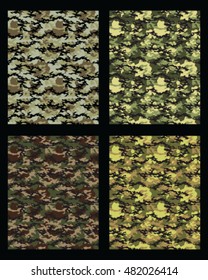 Set of camouflage pattern. Fashionable camouflage pattern, vector illustration