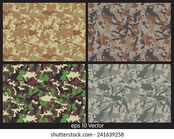 Set of camouflage pattern vector