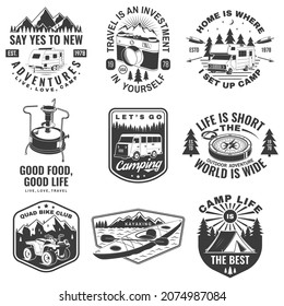Set Camping Badges Patches Outdoor Adventure Stock Vector (Royalty Free ...