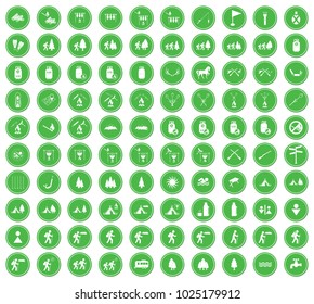 Set of camping equipment icons. Vector illustration