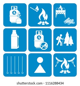 Set of camping equipment icons. Vector illustration