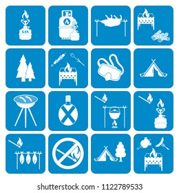 Set of camping equipment icons. Vector illustration
