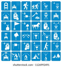Set of camping equipment icons. Vector illustration