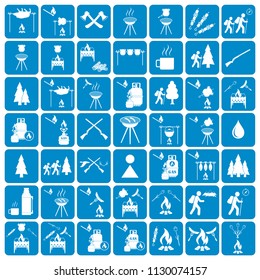 Set of camping equipment icons. Vector illustration