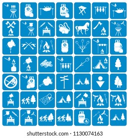Set of camping equipment icons. Vector illustration