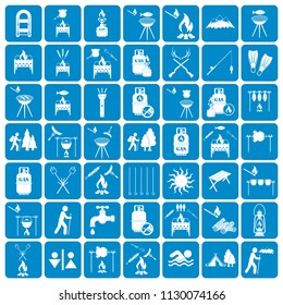 Set of camping equipment icons. Vector illustration