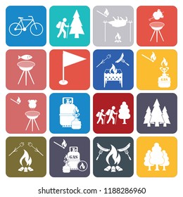 Set of camping equipment icons. Vector illustration