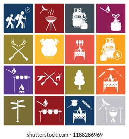 Set of camping equipment icons. Vector illustration