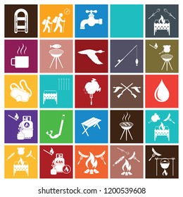 Set of camping equipment icons. Vector illustration