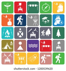 Set of camping equipment icons. Vector illustration