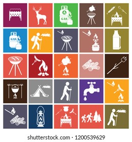 Set of camping equipment icons. Vector illustration