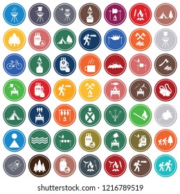 Set of camping equipment icons. Vector illustration
