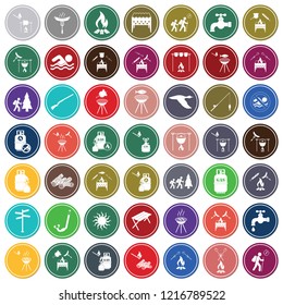 Set of camping equipment icons. Vector illustration