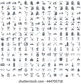 Set of camping equipment icons. Vector illustration
