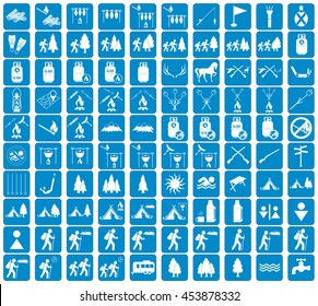 Set of camping equipment icons. Vector illustration