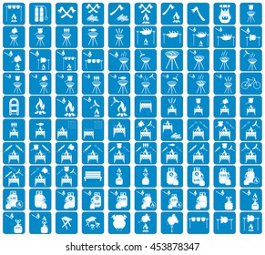 Set of camping equipment icons. Vector illustration