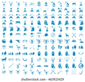 Set of camping equipment icons. Vector illustration
