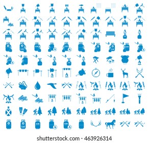 Set of camping equipment icons. Vector illustration