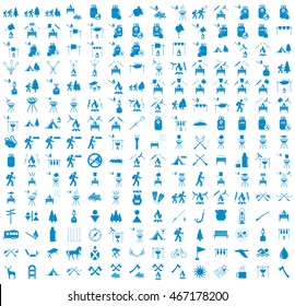 Set of camping equipment icons. Vector illustration