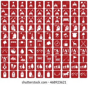 Set of camping equipment icons. Vector illustration