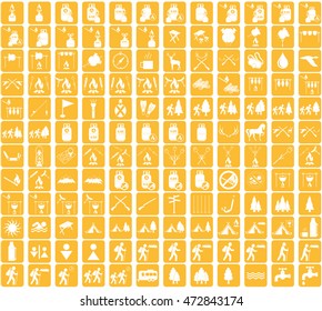 Set of camping equipment icons. Vector illustration