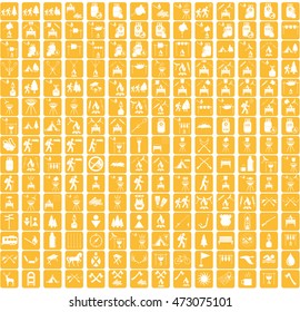 Set of camping equipment icons. Vector illustration