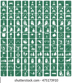 Set of camping equipment icons. Vector illustration