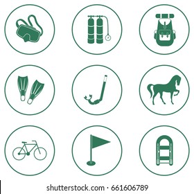 Set of camping equipment icons. Vector illustration