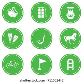 Set of camping equipment icons. Vector illustration