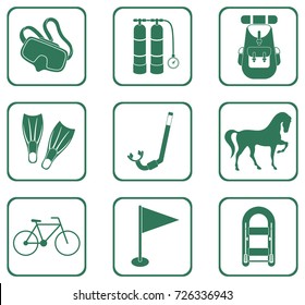 Set of camping equipment icons. Vector illustration