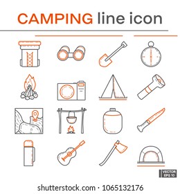Set of camping icons.