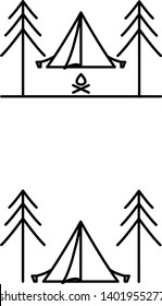 a set of camping icons