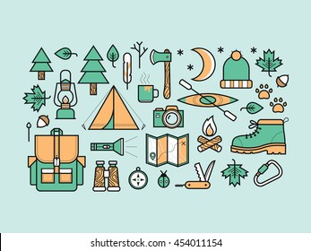 Set Of Camping Icons.