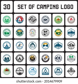 a set of camping logo , a set of adventure logo